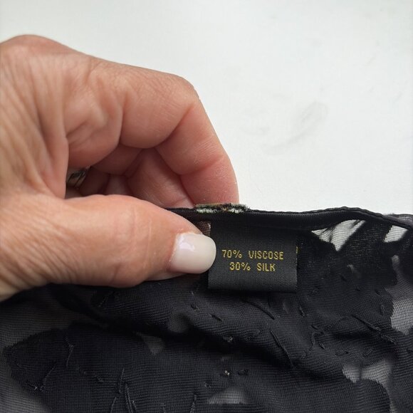 VTG Kirks Folly Burnout Velvet Cardigan Women's One Size Sequins Fringe Stunning - Picture 7 of 10